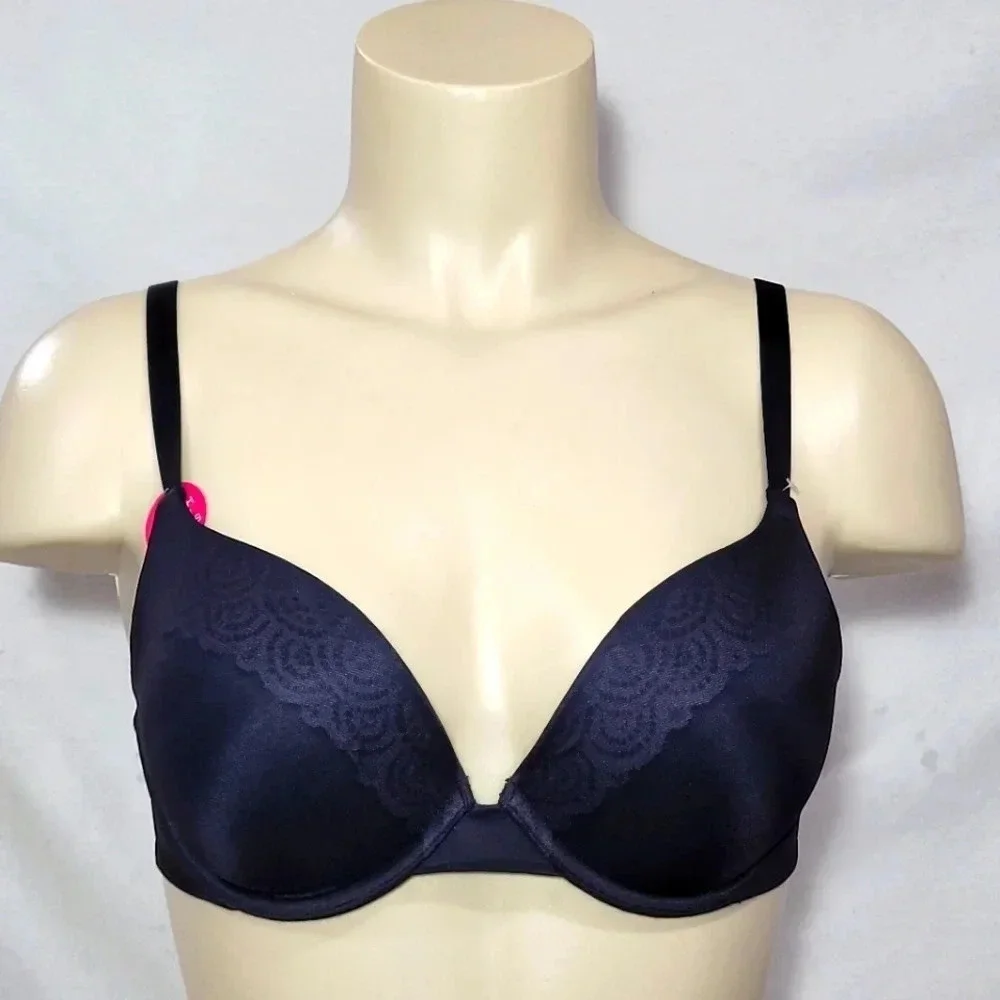 34B Lily of France‎ 2175300 Smooth & Sleek Push Up Underwire Bra Black NWT
